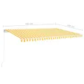 Auvent manuel rétractable avec LED 5x3 m Jaune et blanc