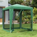 Tente de fête avec 4 parois latérales en maille Vert 2x2 m PEHD