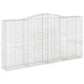 Paniers à gabions arqués 15 pcs 400x50x200/220 cm Fer galvanisé