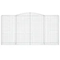 Paniers à gabions arqués 15 pcs 400x50x200/220 cm Fer galvanisé