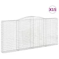 Paniers à gabions arqués 15 pcs 400x30x180/200 cm Fer galvanisé