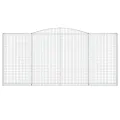 Paniers à gabions arqués 15 pcs 400x30x180/200 cm Fer galvanisé