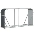 Porte-bûches anthracite 180x45x100 cm acier galvanisé