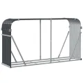 Porte-bûches anthracite 180x45x100 cm acier galvanisé