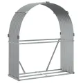 Porte-bûches gris clair 120x45x140 cm acier galvanisé