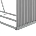 Porte-bûches gris clair 120x45x140 cm acier galvanisé