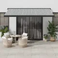 Auvent rétractable anthracite et blanc 4x3 m tissu et aluminium