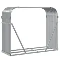 Porte-bûches gris clair 120x45x100 cm acier galvanisé