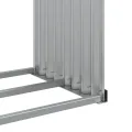 Porte-bûches gris clair 120x45x100 cm acier galvanisé