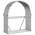Porte-bûches argenté 120x45x140 cm acier galvanisé