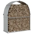 Porte-bûches argenté 120x45x140 cm acier galvanisé