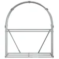 Porte-bûches argenté 120x45x140 cm acier galvanisé