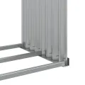 Porte-bûches argenté 120x45x140 cm acier galvanisé