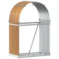 Porte-bûches marron clair 80x45x120 cm acier galvanisé
