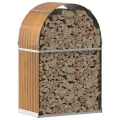 Porte-bûches marron clair 80x45x120 cm acier galvanisé