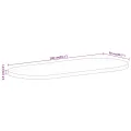 Dessus de table 140x50x2,5cm ovale bois massif de manguier brut
