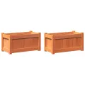 Jardinières 2 pcs cire marron bois de pin massif