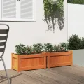 Jardinières 2 pcs cire marron bois de pin massif
