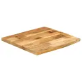 Dessus de table 80x80x2,5 cm bord vif bois massif manguier brut