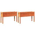 Jardinières 2 pcs avec pieds cire marron bois de pin massif