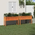 Jardinières 2 pcs avec pieds cire marron bois de pin massif