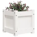 Jardinière blanc 31x31x31 cm bois de pin massif