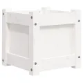 Jardinière blanc 31x31x31 cm bois de pin massif