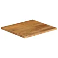 Dessus de table à bord vivant 80x80x2,5 cm bois massif manguier