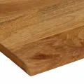 Dessus de table à bord vivant 80x80x2,5 cm bois massif manguier