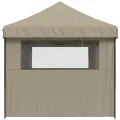 Tente de réception pliable escamotable 3 parois latérales taupe