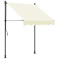 Auvent rétractable crème 150x150 m tissu et acier