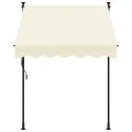 Auvent rétractable crème 150x150 m tissu et acier