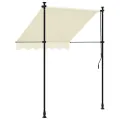 Auvent rétractable crème 150x150 m tissu et acier