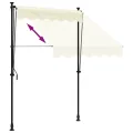 Auvent rétractable crème 150x150 m tissu et acier