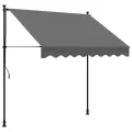 Auvent rétractable anthracite 200x150 m tissu et acier