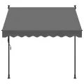 Auvent rétractable anthracite 200x150 m tissu et acier