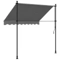 Auvent rétractable anthracite 200x150 m tissu et acier