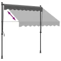 Auvent rétractable anthracite 200x150 m tissu et acier