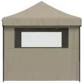 Tente de réception pliable escamotable 4 parois latérales taupe