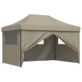 Tente de réception pliable escamotable 4 parois latérales taupe