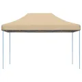 Tente de réception pliable escamotable beige 410x279x315 cm