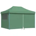 Tente de réception pliable escamotable 4 parois latérales vert