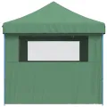 Tente de réception pliable escamotable 4 parois latérales vert