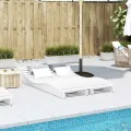 Chaises longues lot de 2 blanc 205x60x31,5cm bois massif de pin