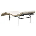 Chaise longue avec coussin beige 55x199x50 cm résine tressée