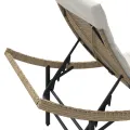 Chaise longue avec coussin beige 55x199x50 cm résine tressée