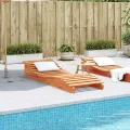 Chaise longue cire marron 205x70x31,5 cm bois massif de pin