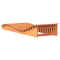 Chaise longue cire marron 205x70x31,5 cm bois massif de pin