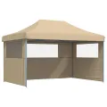 Tente de réception pliable escamotable avec 3 parois latérales
