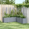 Jardinière avec treillis bleu gris 160x160x140 cm PP